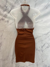 Load image into Gallery viewer, White Fox Brown Dress- Small
