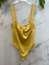 Load image into Gallery viewer, Danielle Berstein Gold Satin Bodysuit- XSmall/2
