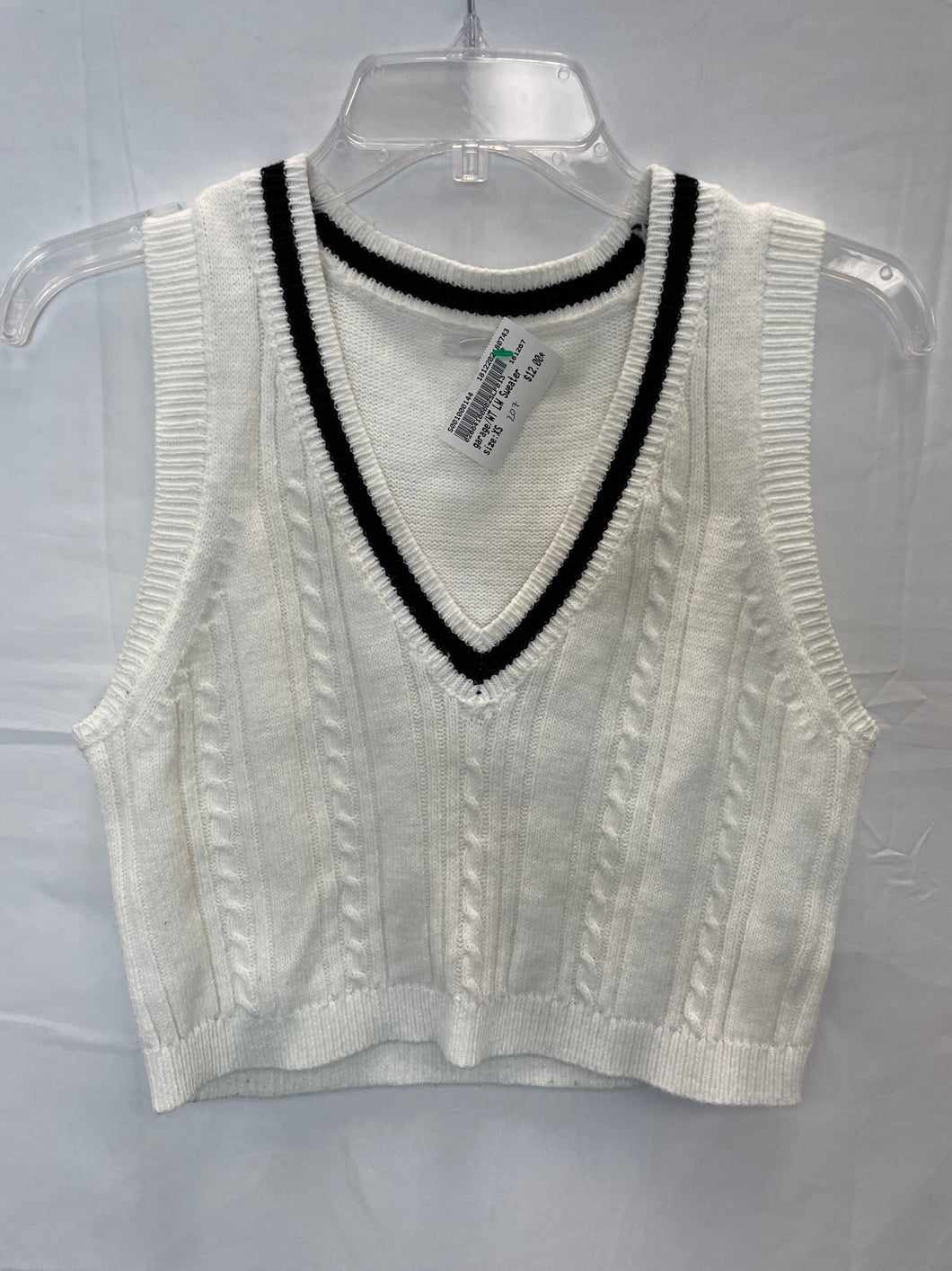 Garage White Sweater Vest- XSmall