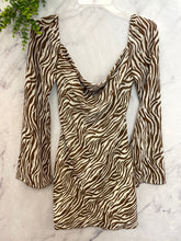 Load image into Gallery viewer, Miss Lola Brown Zebra Print Dress NWT- Small
