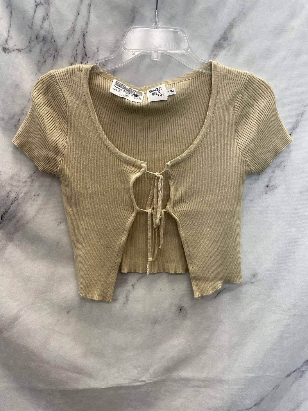 Princess Polly Beige Short Sleeve- Small