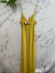 Zara Yellow Silky Maxi Dress- Small