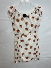 Load image into Gallery viewer, White W/Brown Floral Print Princess Polly Dress- Small
