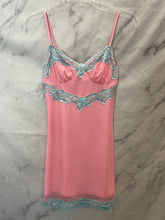 Load image into Gallery viewer, Tiger Mist Pink W/Blue Lace Dress- Medium
