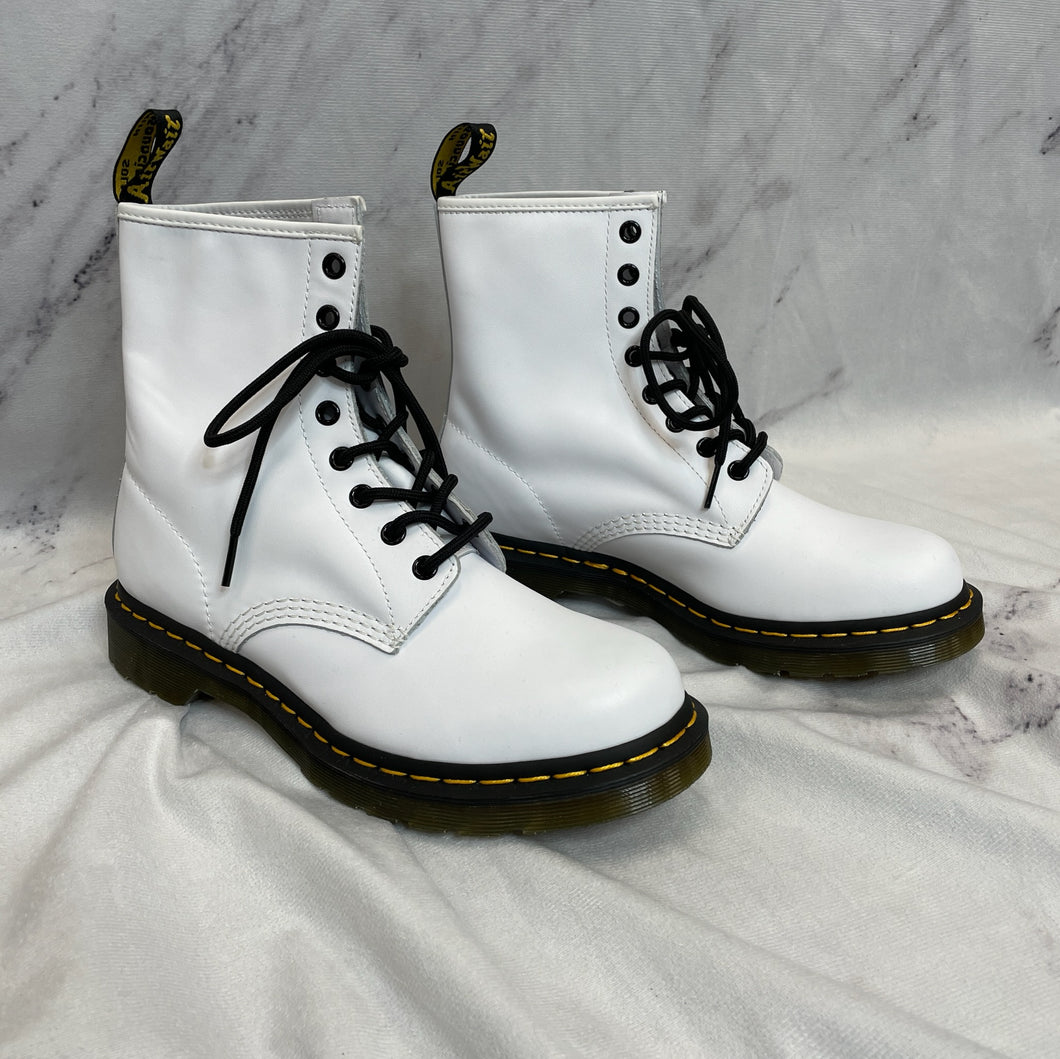 Dr. Marten's White Combat Boots-W9