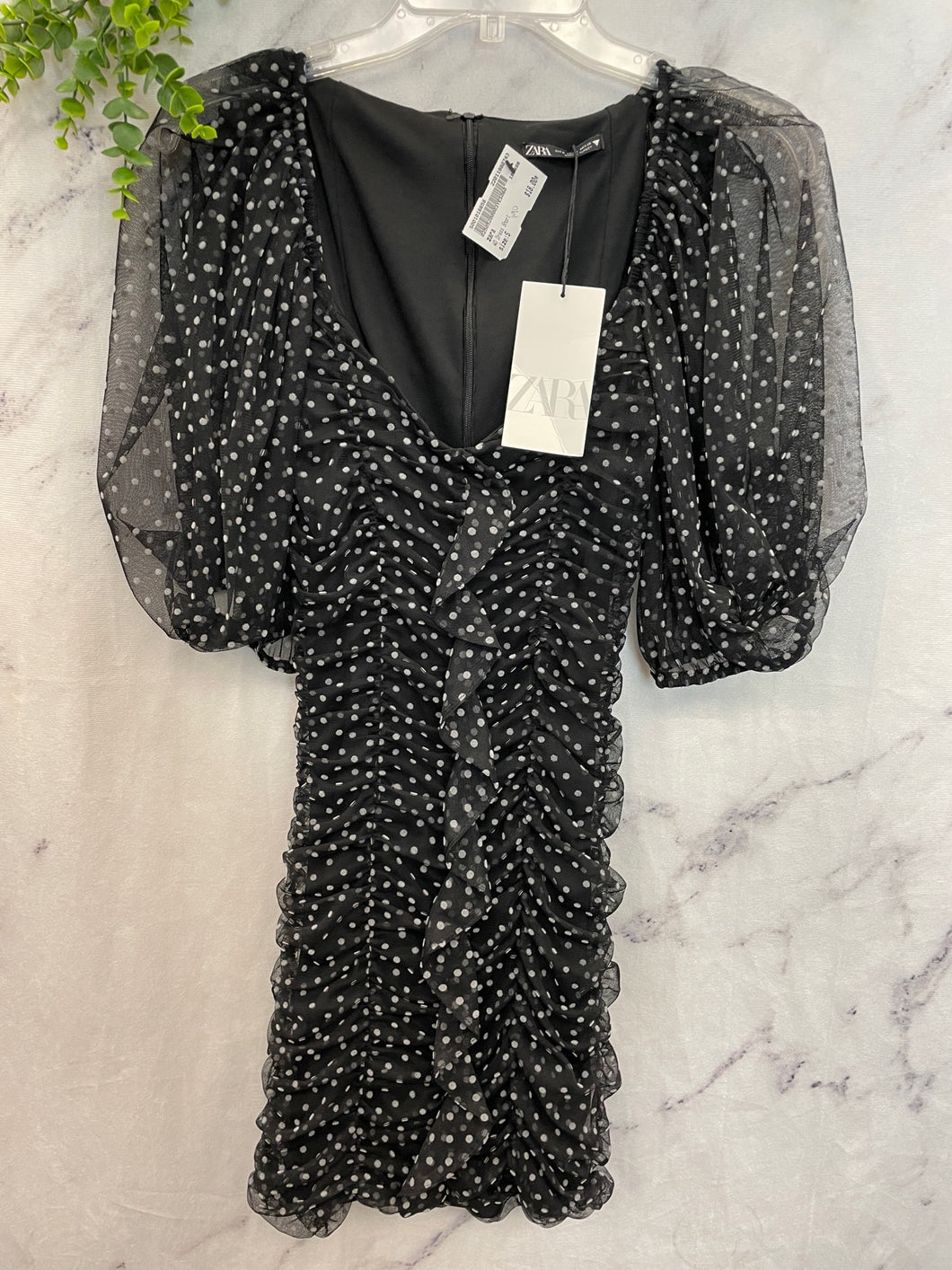 Zara Black/White Polka Dot Dress NWT- Small