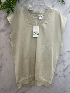 Zara Beige Sweater Vest Dress NWT- Large