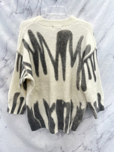 VRG GRL Gray/White Sweater- Small/Medium