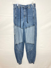 Load image into Gallery viewer, Medium Wash Patchwork BDG Denim Joggers- XS
