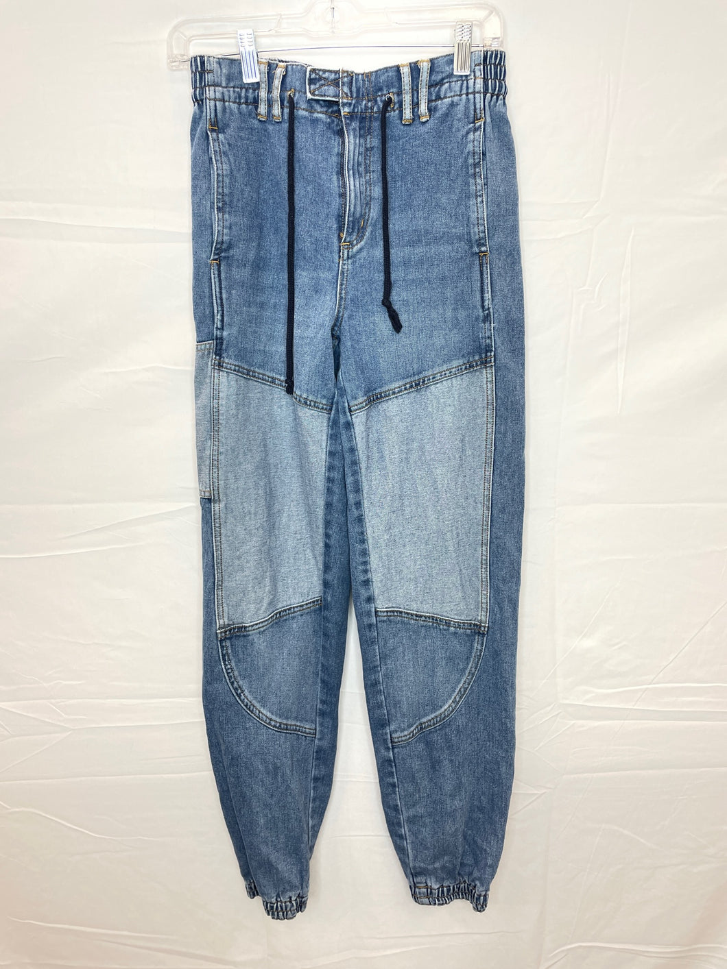 Medium Wash Patchwork BDG Denim Joggers- XS