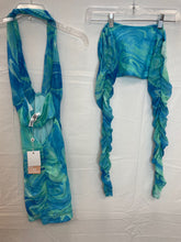 Load image into Gallery viewer, Tiger Mist Blue/Green Marble 2-Piece Dress NWT- XXS
