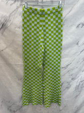 Load image into Gallery viewer, Urban Outfitters Green/Blue Checkered Flare Pants- Small
