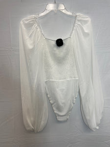 Princess Polly White Long Sleeve Bodysuit NWT- 2/XS