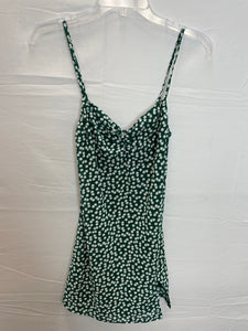 Princess Polly Green W/Floral Print Dress- US0