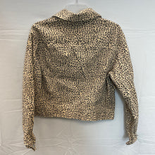 Load image into Gallery viewer, Tan/Black Snake Print Divided Denim Jacket- Small
