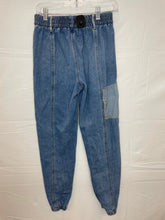 Load image into Gallery viewer, Medium Wash Patchwork BDG Denim Joggers- XS

