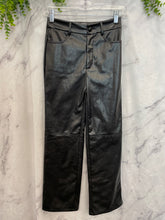 Load image into Gallery viewer, Shein Black Pleather Pants- XXSmall
