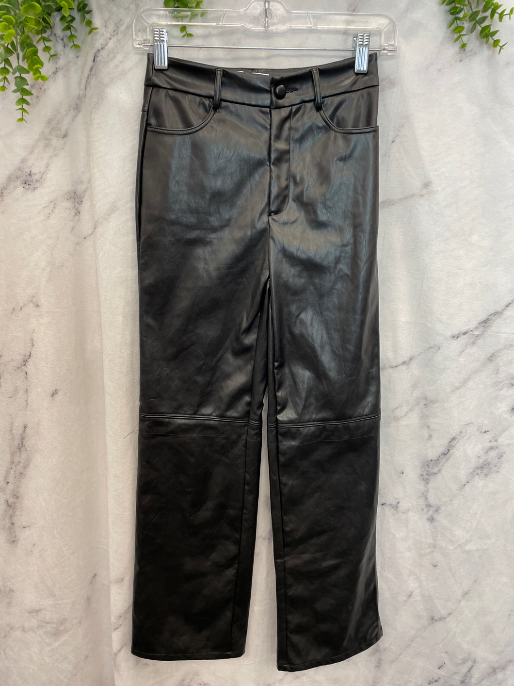 Shein Black Pleather Pants- XXSmall