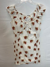 Load image into Gallery viewer, White W/Brown Floral Print Princess Polly Dress- Small
