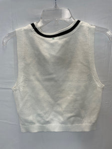 Garage White Sweater Vest- XSmall