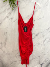 Load image into Gallery viewer, Pretty Little Thing Red Cinched Dress NWT- Large
