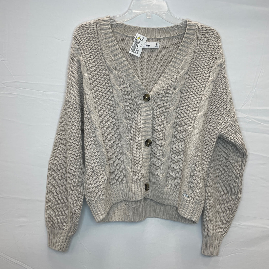 Hollister Beige Cardigan Sweater- Small