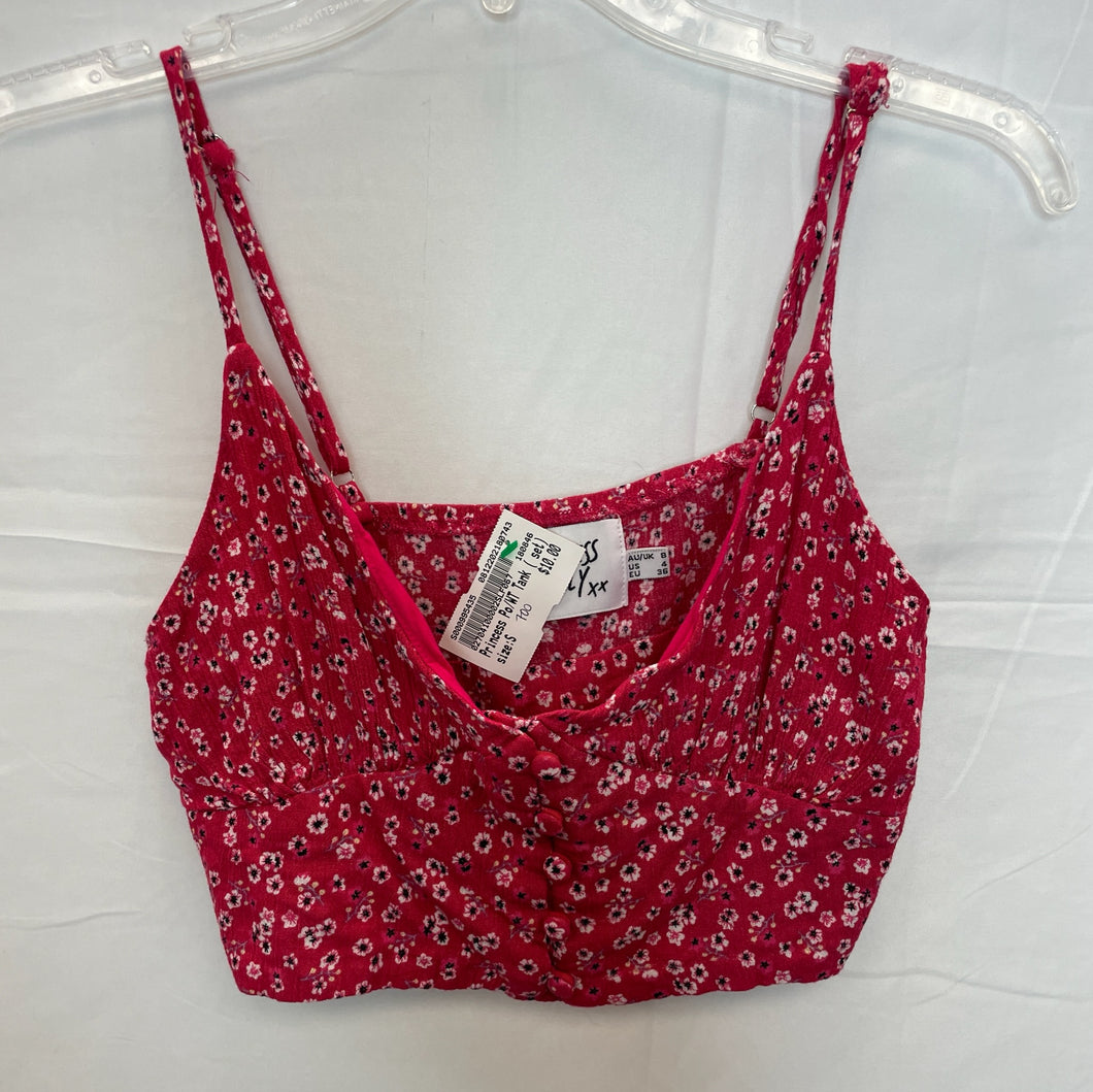 Princess Polly Red W/White Floral Tank (Set)- Small