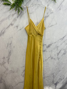 Zara Yellow Silky Maxi Dress- Small