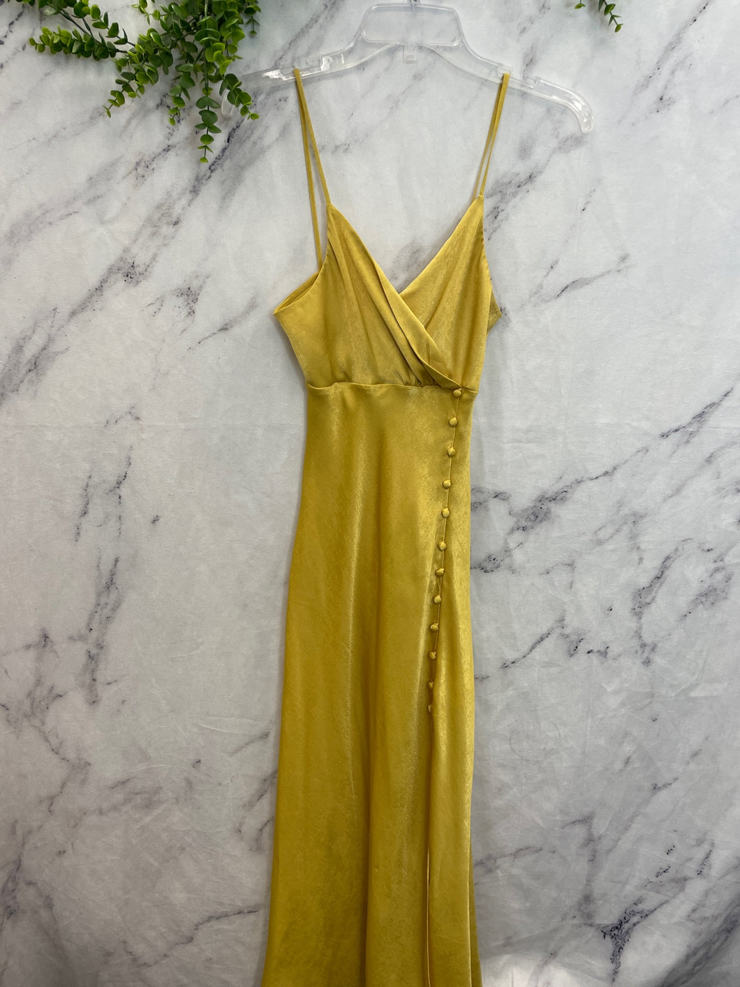 Zara Yellow Silky Maxi Dress- Small