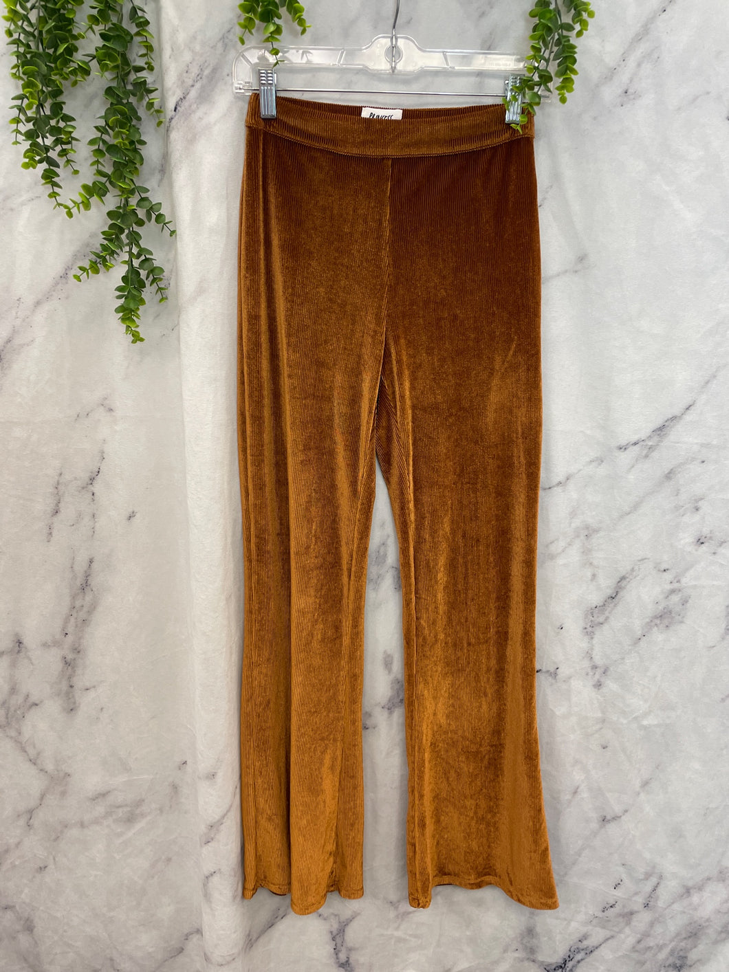 Princess Polly Copper Ribbed Soft Pants- US2
