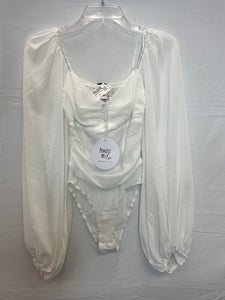 Princess Polly White Long Sleeve Bodysuit NWT- 2/XS