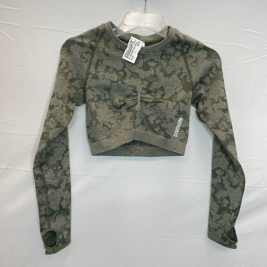 Gymshark Green Camo Athletic Long Sleeve (Set)- Medium