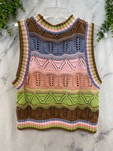 Zara Multicolor Sweater Vest- Small