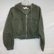 Load image into Gallery viewer, Green Corduroy Zip Up Jacket- Small
