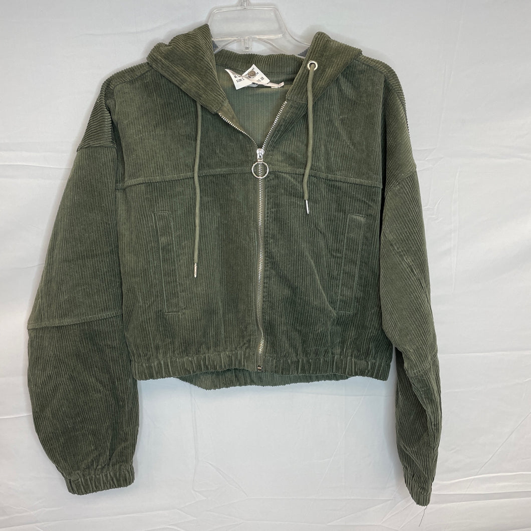 Green Corduroy Zip Up Jacket- Small