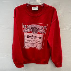 Red "Budweiser" Crewneck- Small