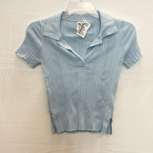 Load image into Gallery viewer, Princess Polly Blue Collared Short Sleeve- Small
