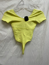 Load image into Gallery viewer, Out From Under Yellow Ribbed Short Sleeve Bodysuit - XS NWT!
