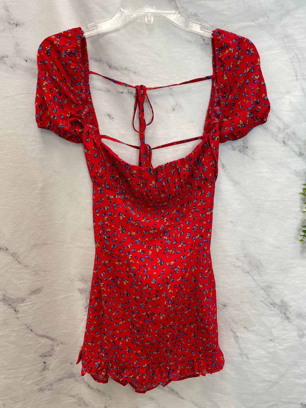 Fashion Nova Red Floral Dress NWT- Medium