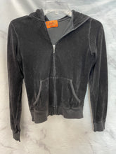 Load image into Gallery viewer, Juicy Couture Black Velour Zip Up Jacket- Small
