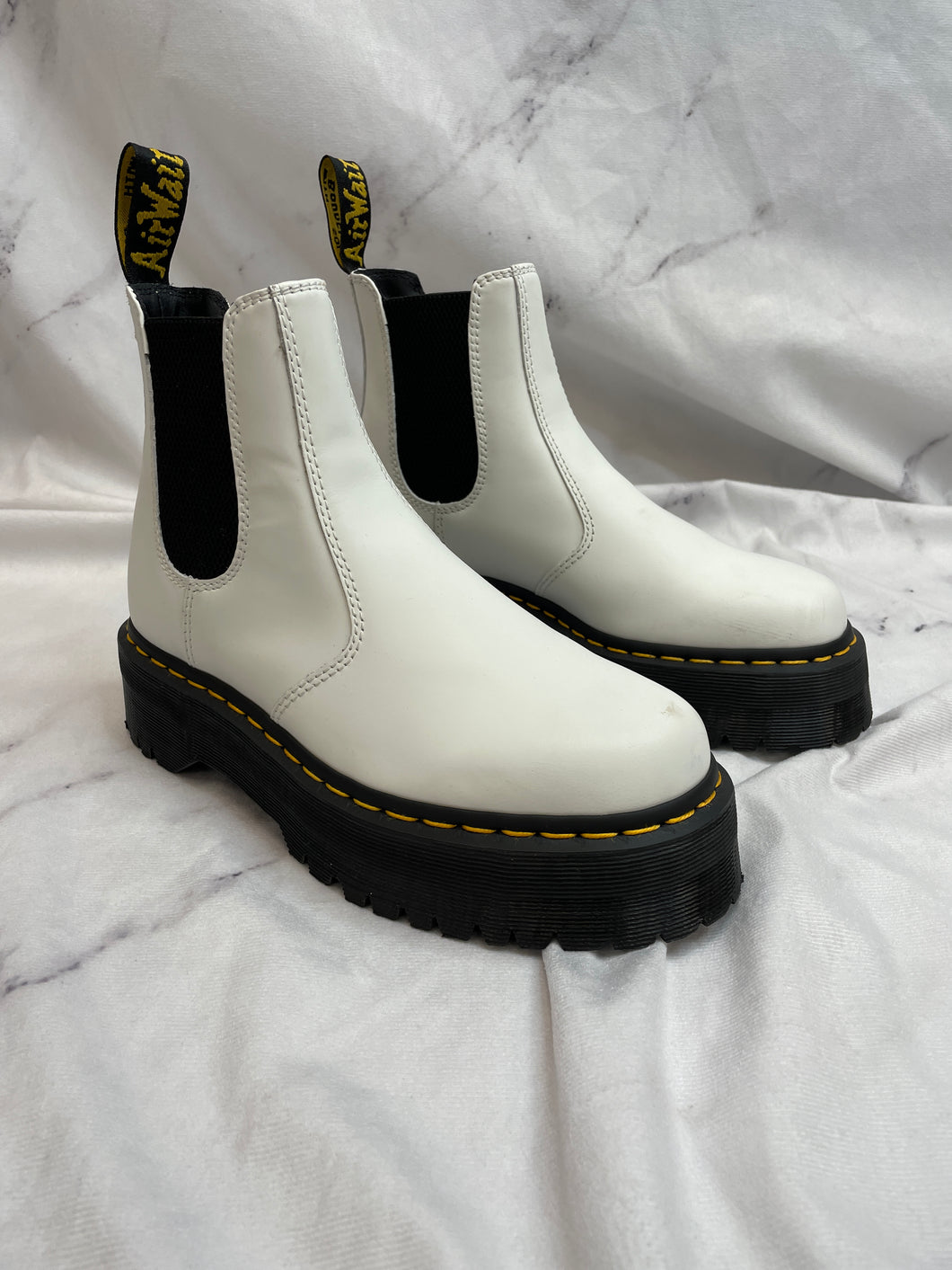 Dr. Marten's White Platform Chelsea Boot- 7