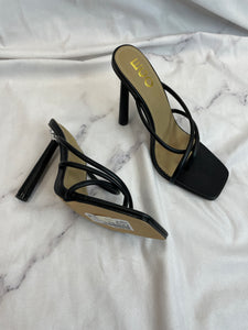 Ego Black Strappy Heels- 6