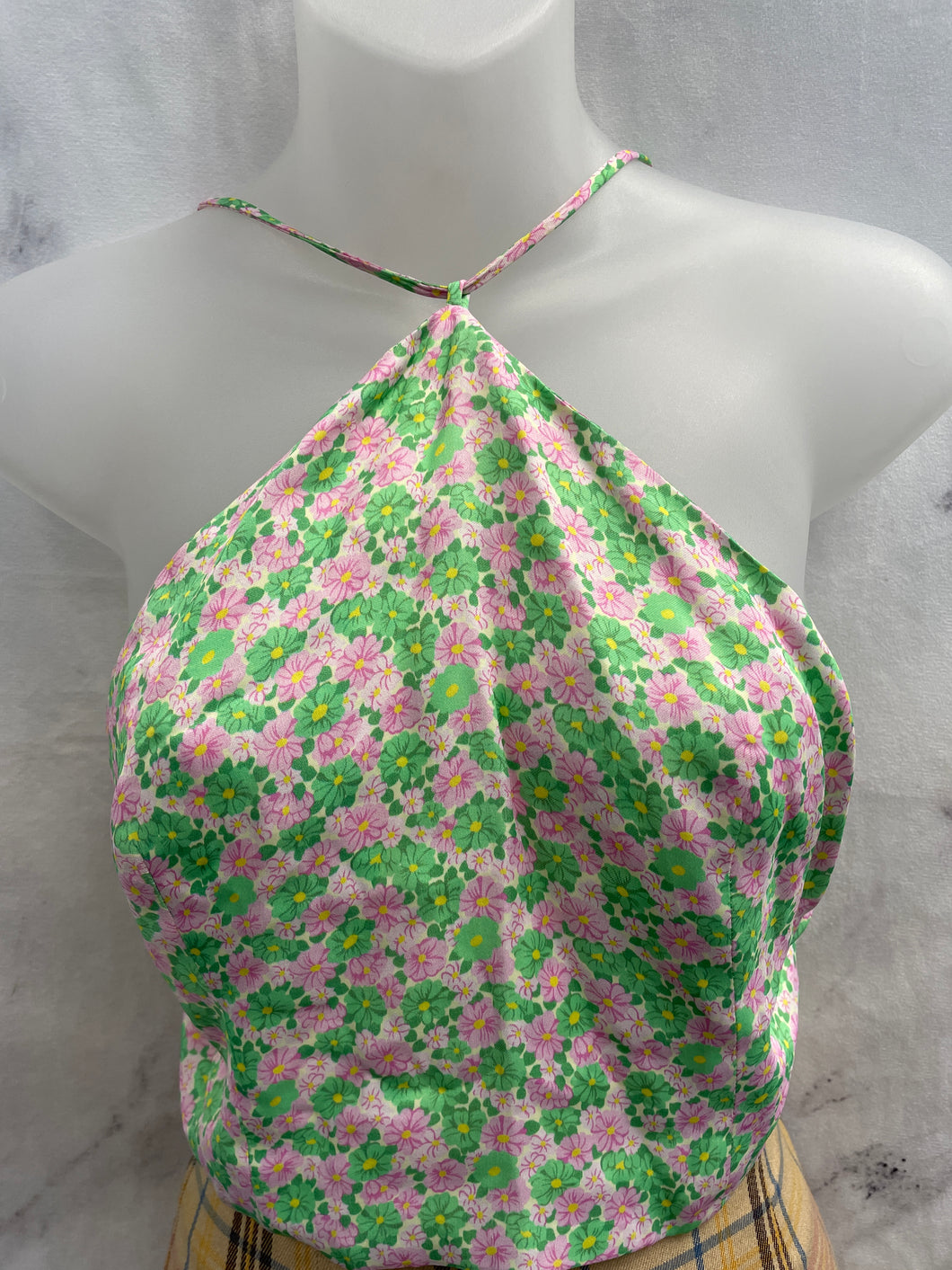 Zara Pink/Green Floral Print Tank- Small