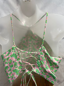 Zara Pink/Green Floral Print Tank- Small