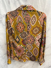 Load image into Gallery viewer, Zara Yellow Floral Print Silk Long Sleeve- XSmall
