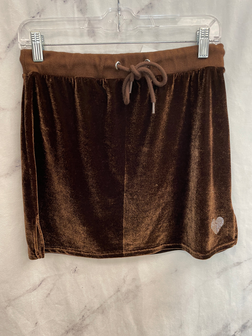 Poster Girl Brown Velour Skirt (Set)- Large