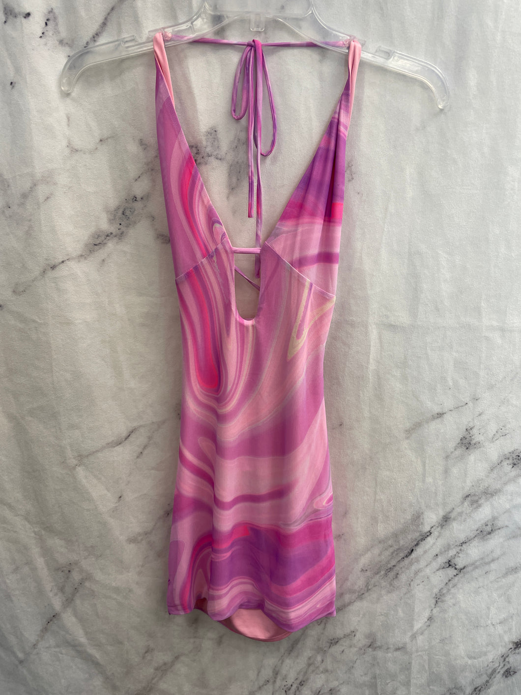 Tiger Mist Pink/Purple Marble Print Dress NWT- XSmall