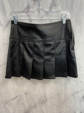 Load image into Gallery viewer, Urban Outfitters Black Pleather Pleated Skirt- XSmall
