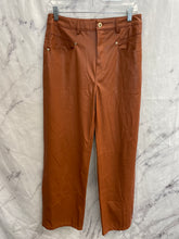Load image into Gallery viewer, Zara Brown Pleather Pants- US6
