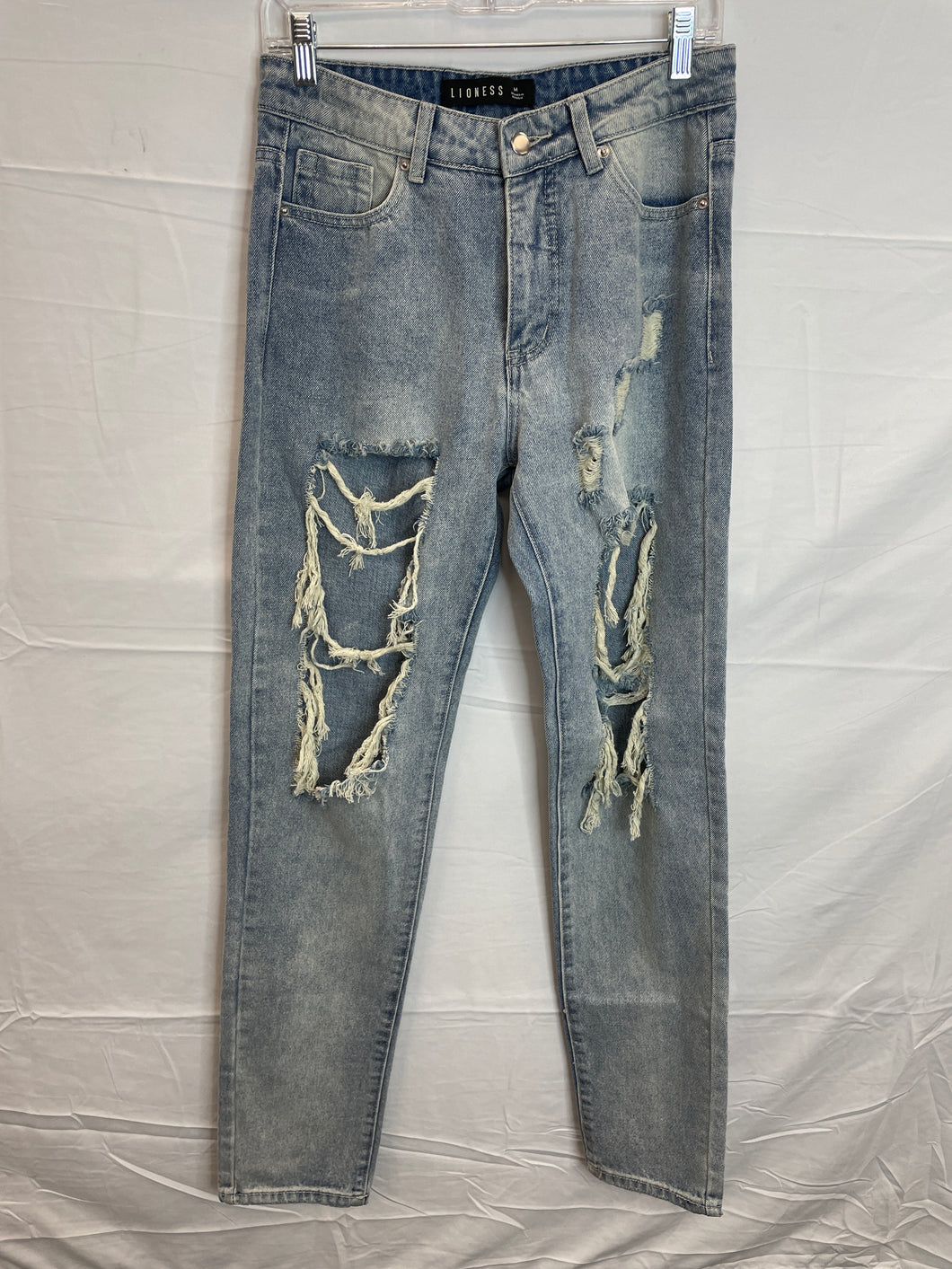 Medium/Light Wash Distressed Lioness Jeans-Medium